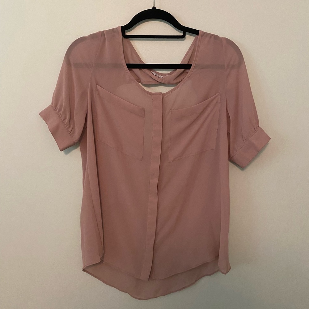 Naked Zebra sheer tan top